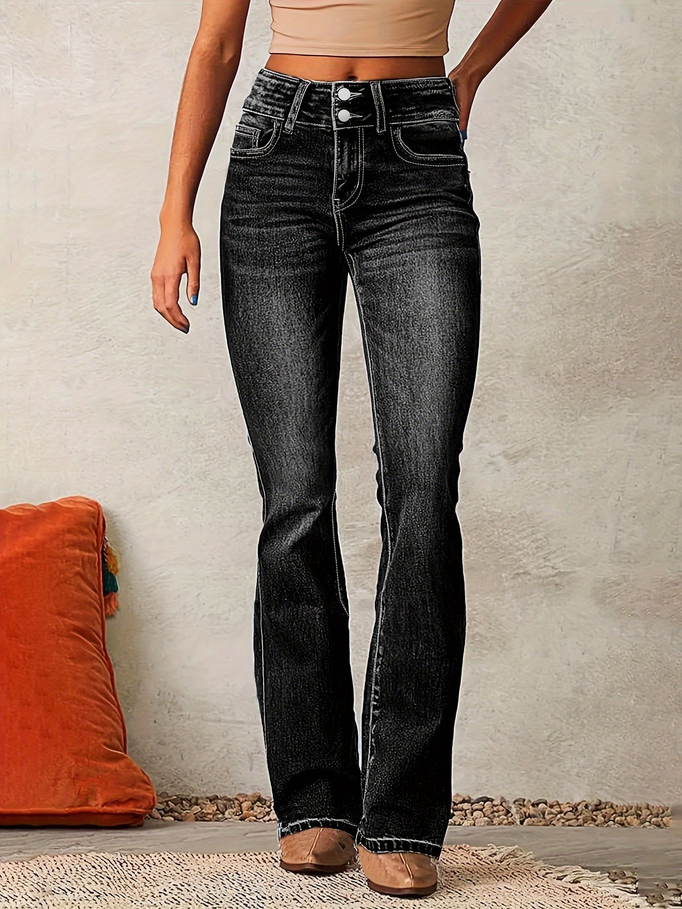 Marylène | Jean Bootcut à Taille Haute