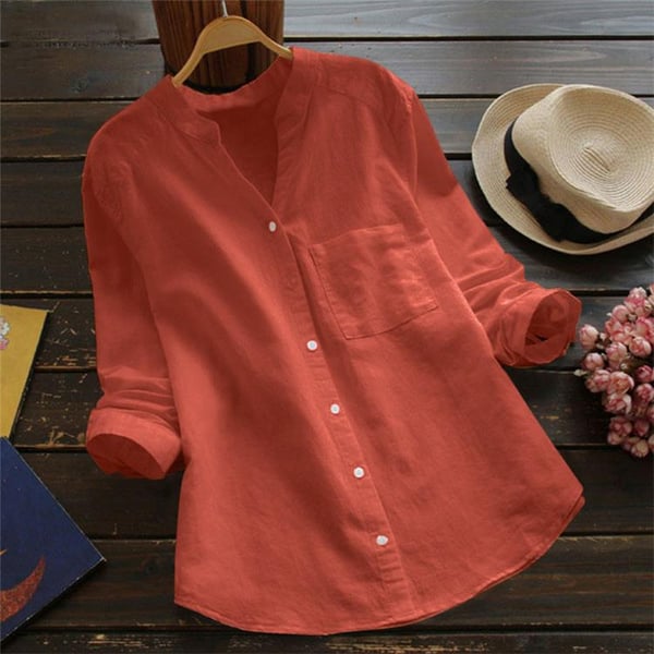 Vera | Chemise en Lin à Col Officier et Poche