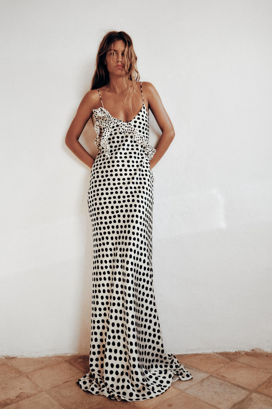 Louise | Robe Maxi Élégante à Pois
