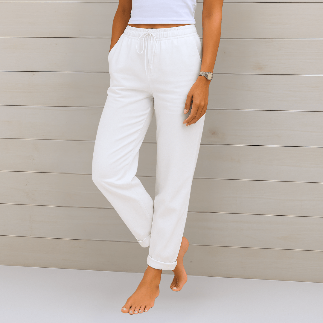 Martine | Pantalon Stretch en Lin Respirant