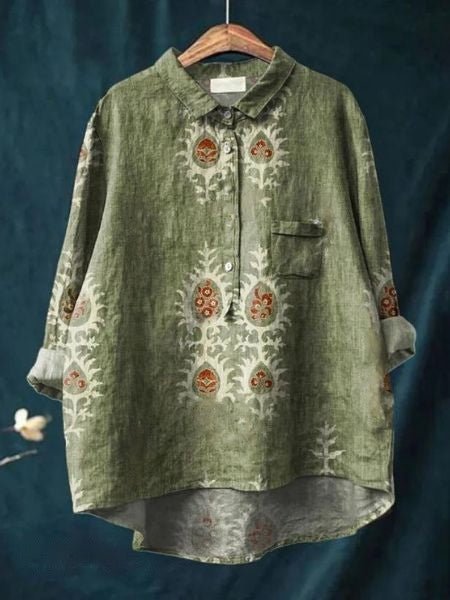Lila | Chemise Fleurie à Base Plongeante