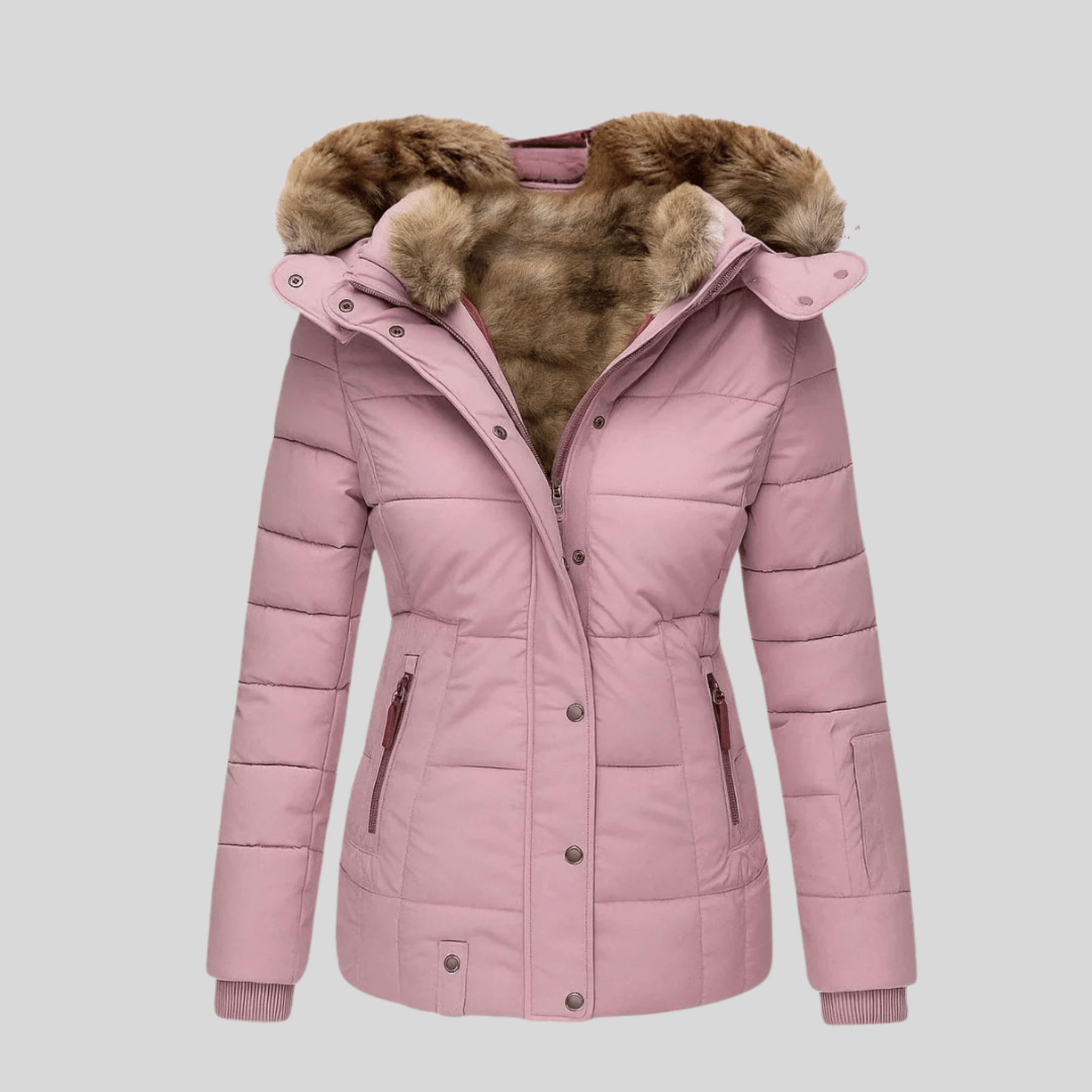 Rosalie | Manteau Chaud à Capuche Bordée de Fourrure