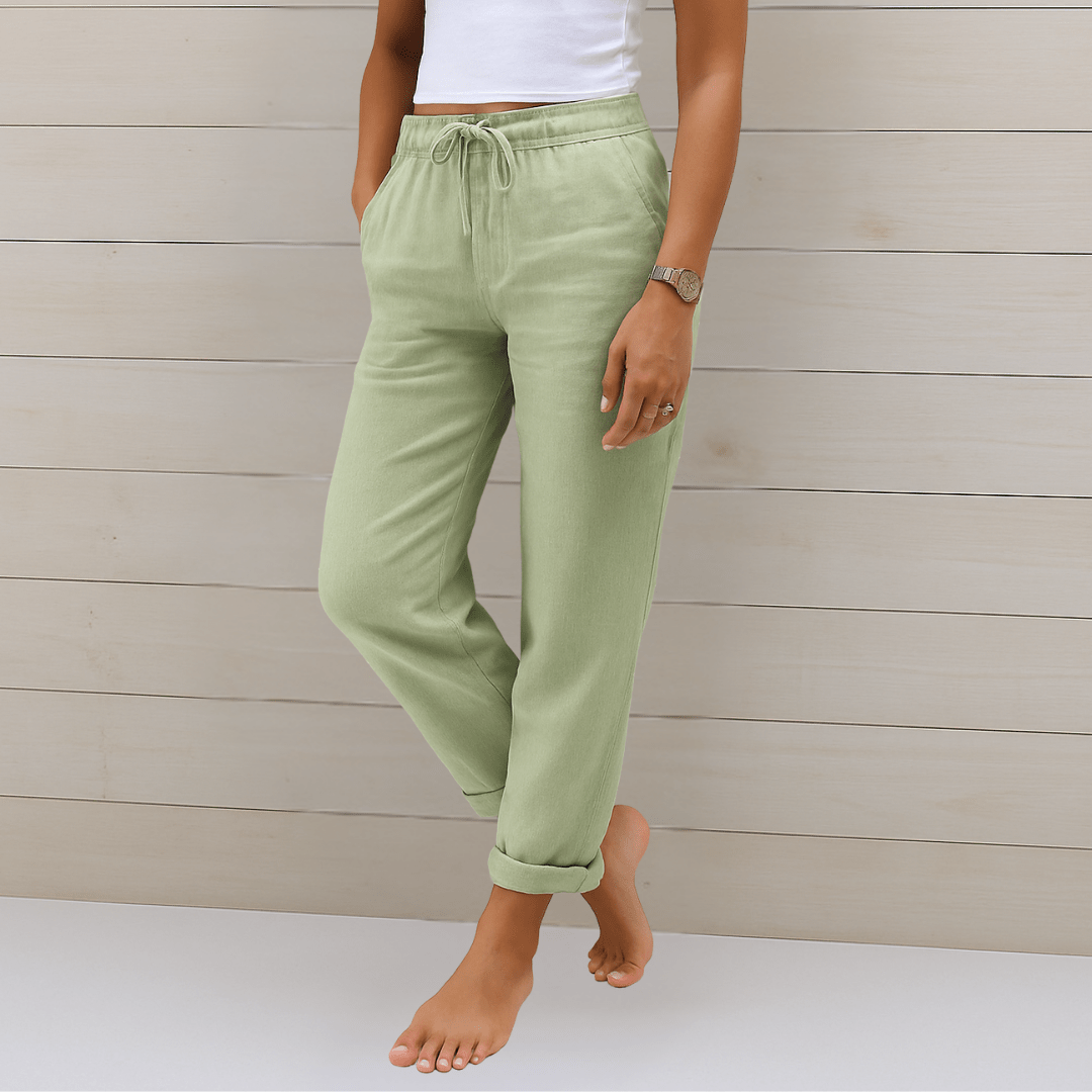 Martine | Pantalon Stretch en Lin Respirant