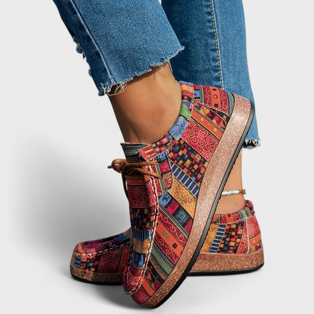 Julienne | Baskets Patchwork à Plateforme en Liège