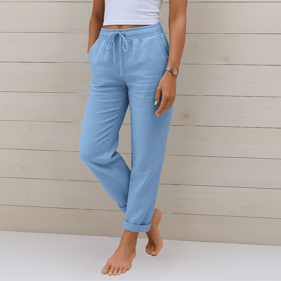 Martine | Pantalon Stretch en Lin Respirant