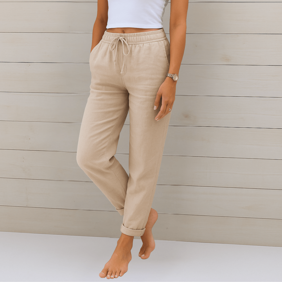 Martine | Pantalon Stretch en Lin Respirant