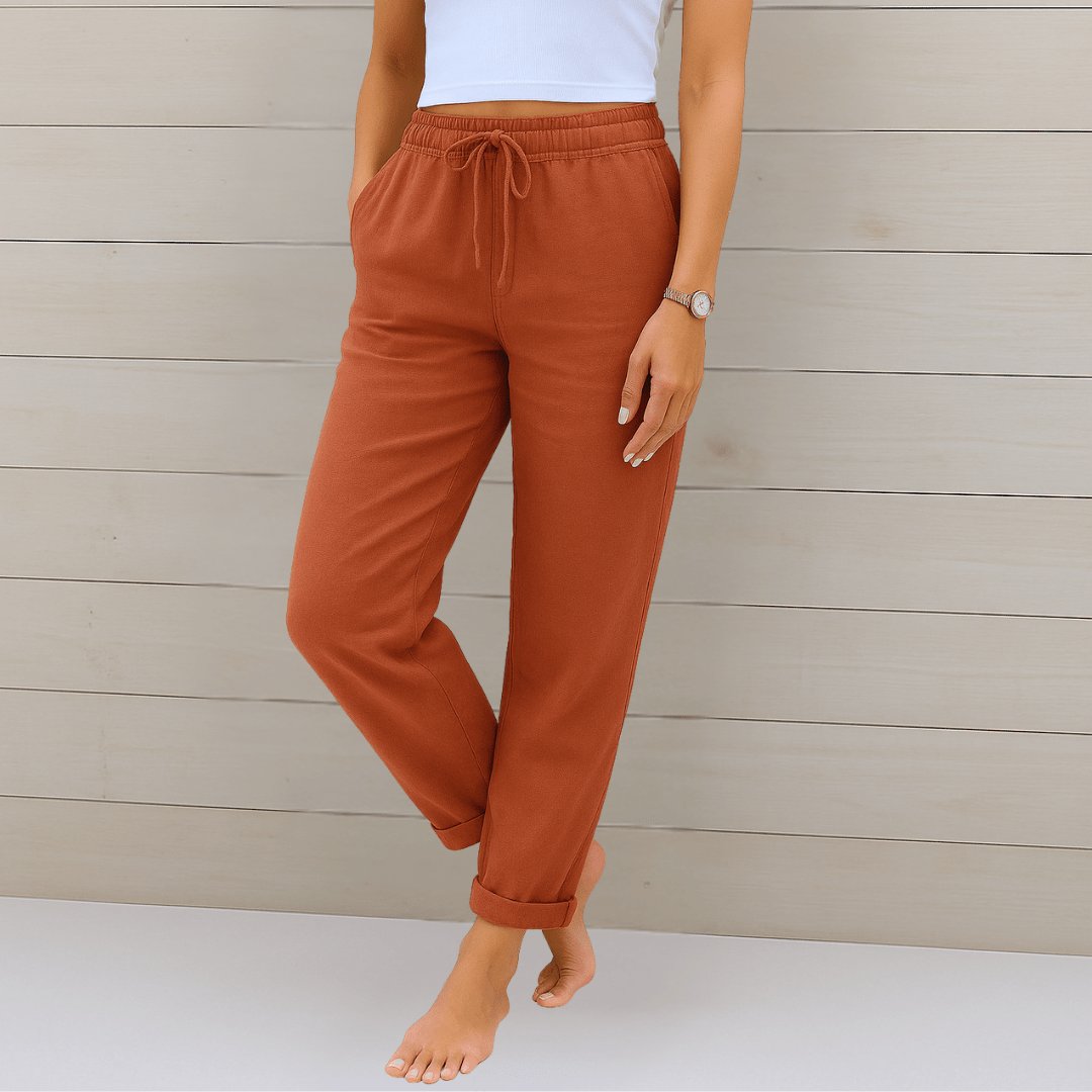 Martine | Pantalon Stretch en Lin Respirant