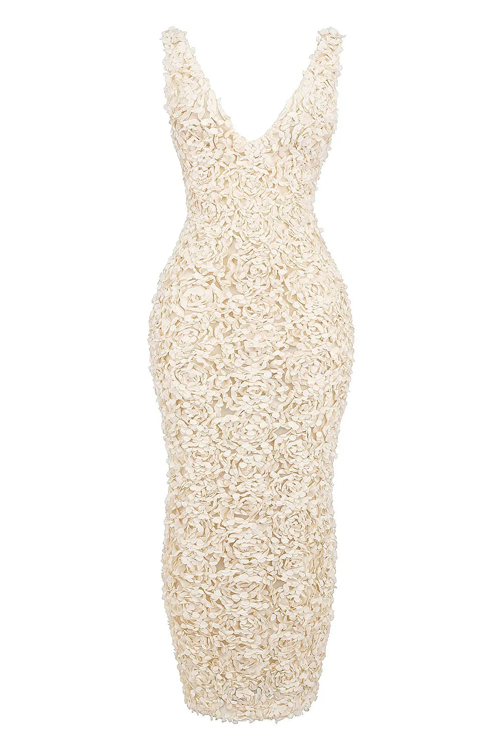Océane | Robe Maxi Luxueuse avec Roses 3D