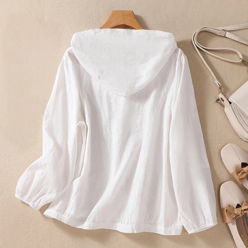Miri | Veste Légère à Capuche en Coton Texturé