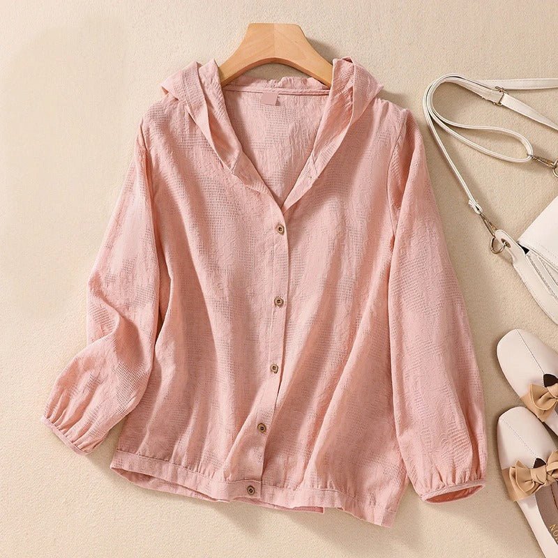 Miri | Veste Légère à Capuche en Coton Texturé