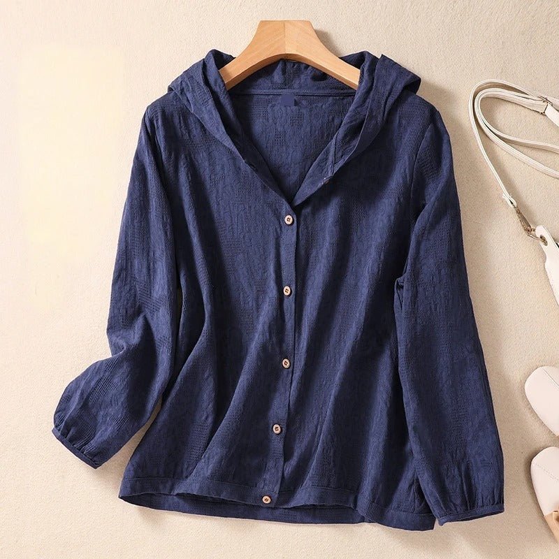 Miri | Veste Légère à Capuche en Coton Texturé