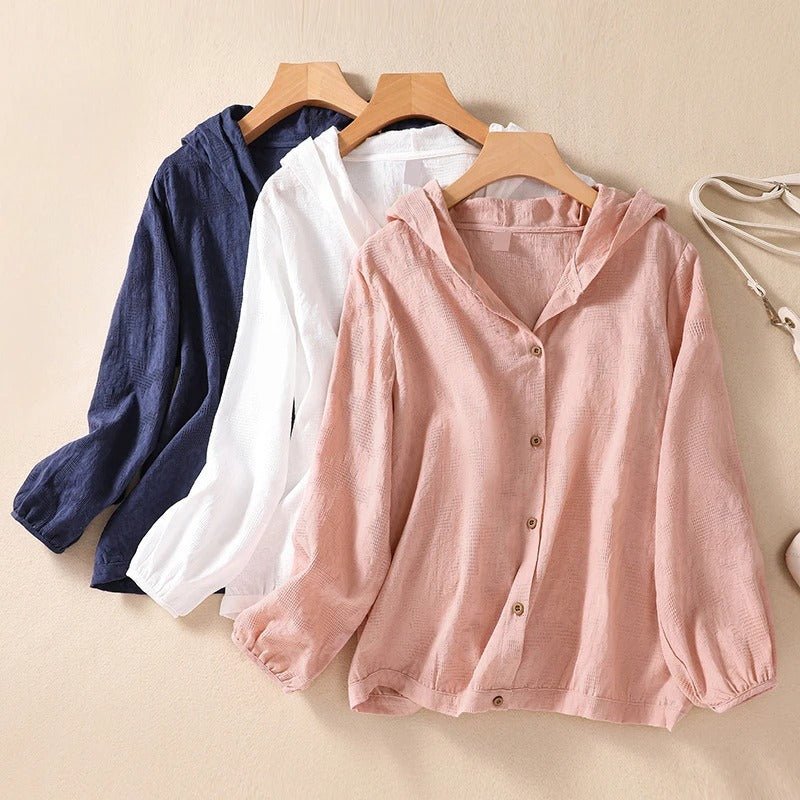 Miri | Veste Légère à Capuche en Coton Texturé