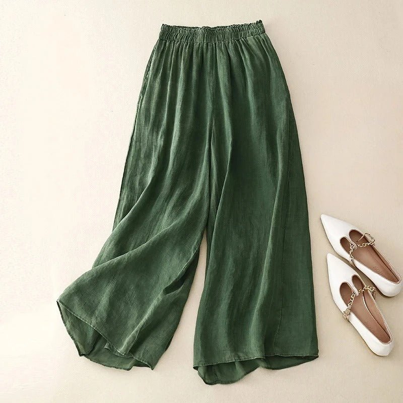 Nicole | Pantalon Élégant en Lin Coupe Droite