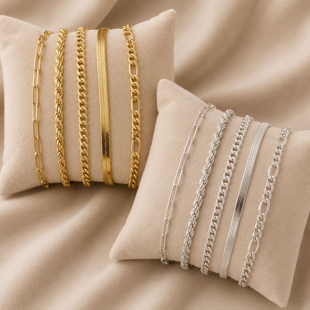Rowena | Set de 5 Bracelets Chaînes Vintage