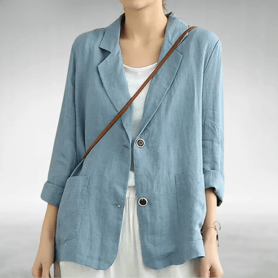 Azalée | Blazer en Lin à Poches Plaquées