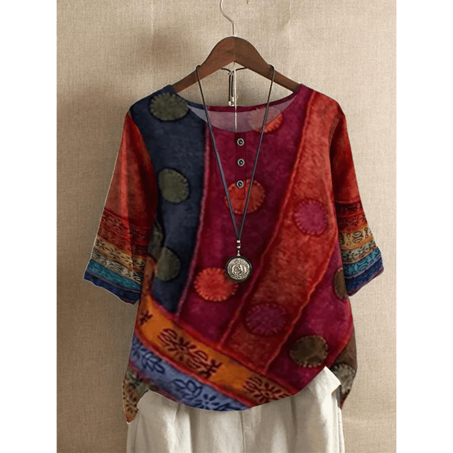 Valarie | Blouse Bohème à Imprimé Mosaïque