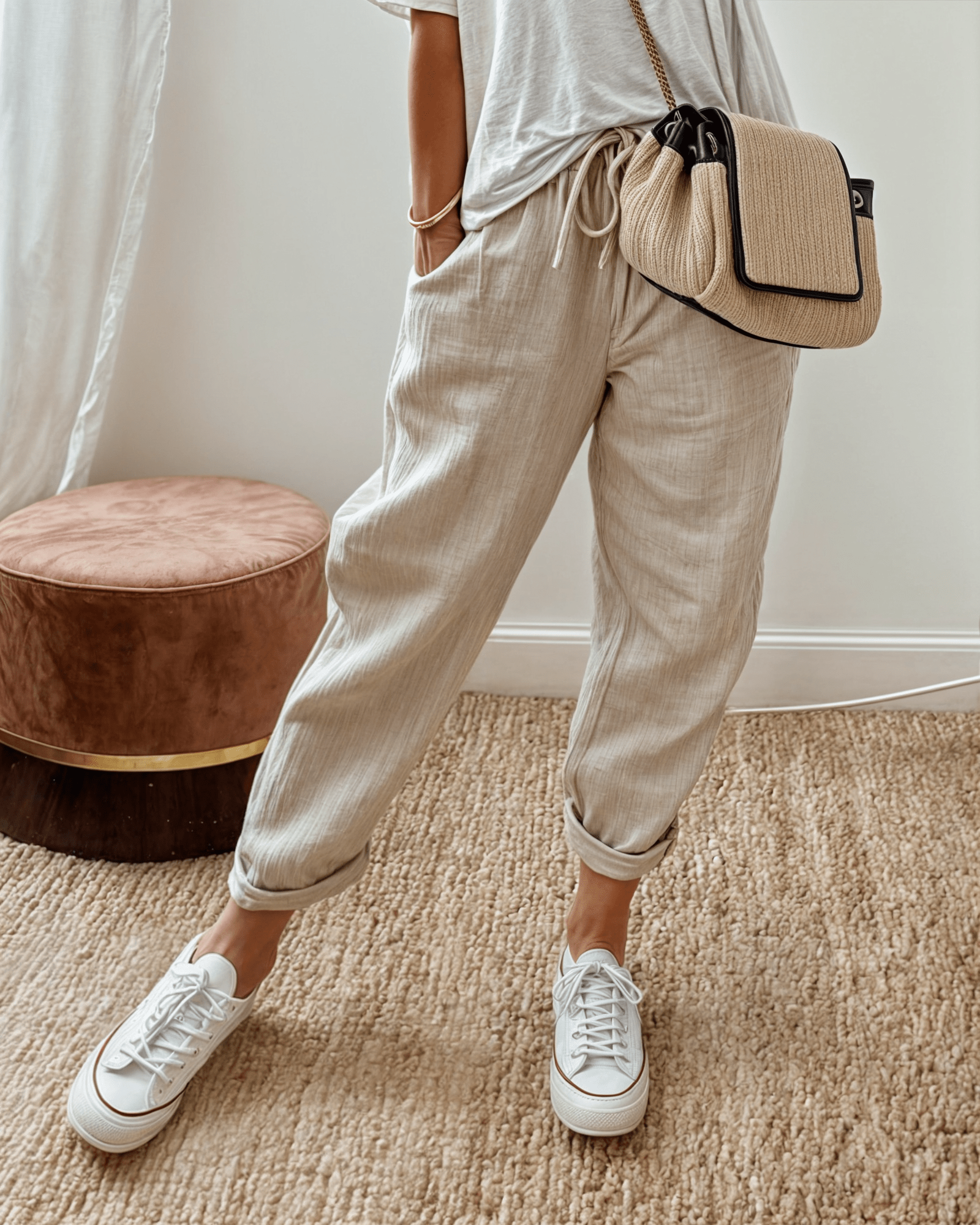 Rosine | Pantalon Ample à Taille Élastiquée