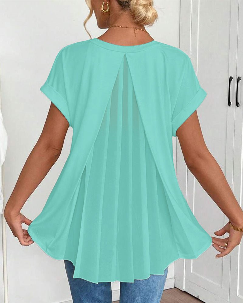 Estella | Top Ample à Col V et Manches à Revers