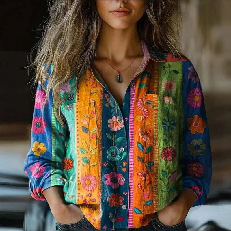 Valentina | Chemise à Imprimé Bandana Dégradé
