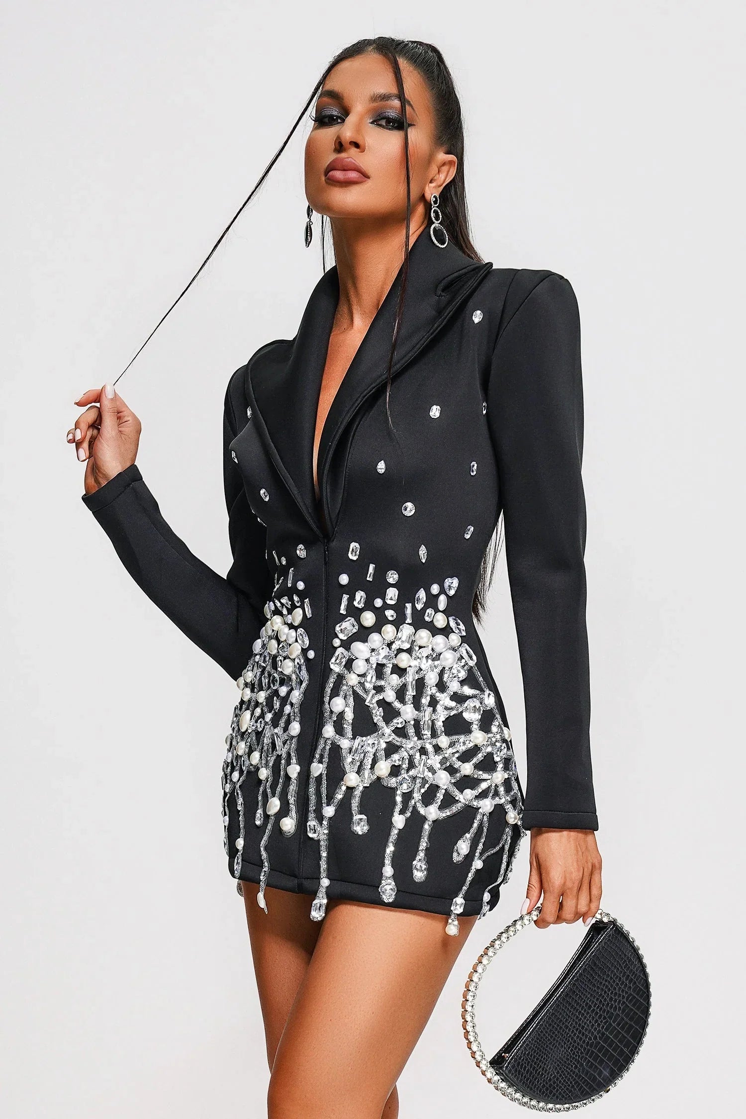 Eleonore | Robe Blazer avec Perles et Cristaux