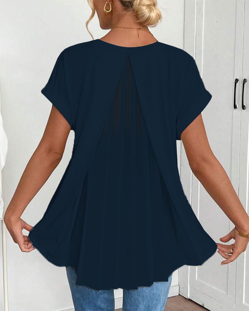 Estella | Top Ample à Col V et Manches à Revers