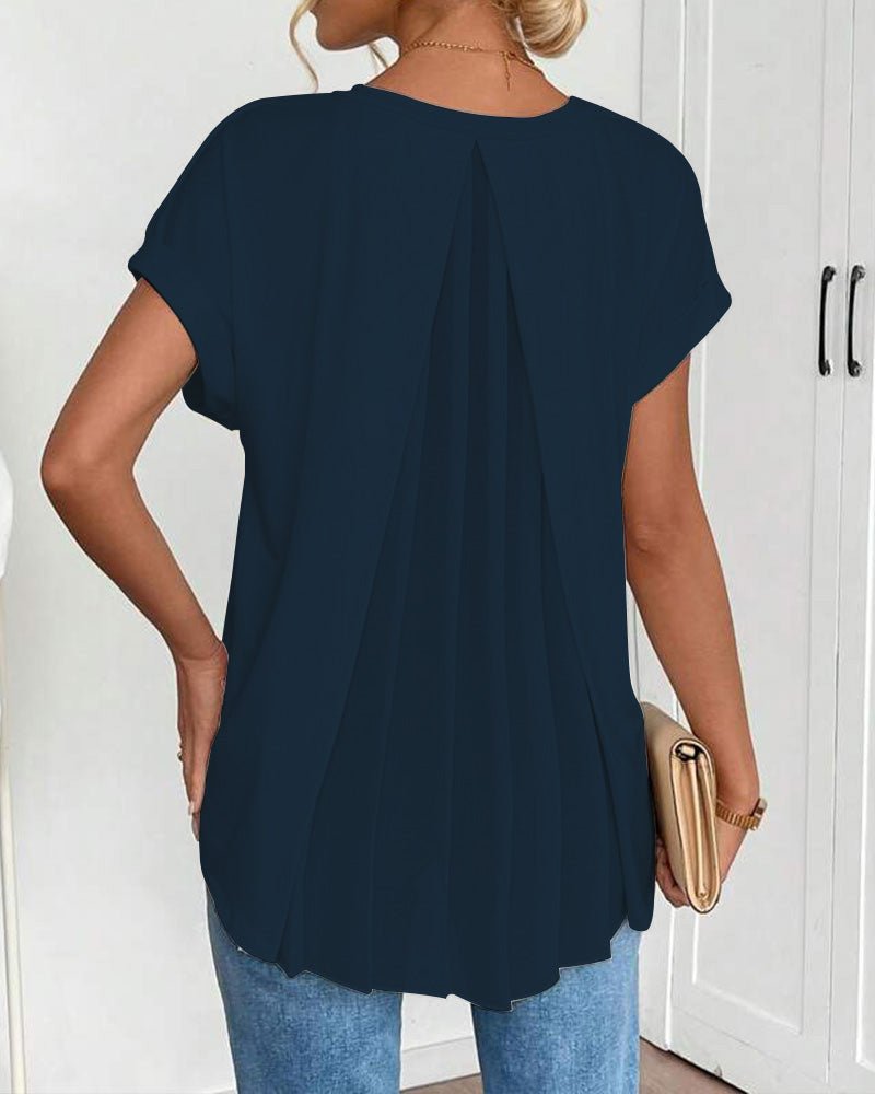 Estella | Top Ample à Col V et Manches à Revers