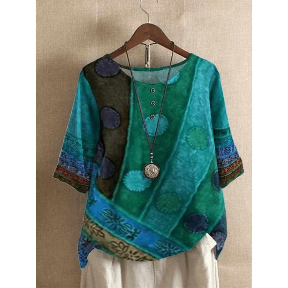 Valarie | Blouse Bohème à Imprimé Mosaïque