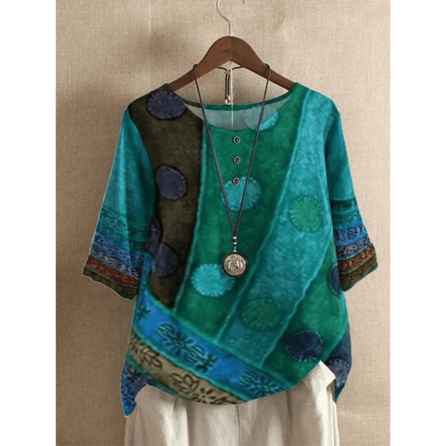 Valarie | Blouse Bohème à Imprimé Mosaïque