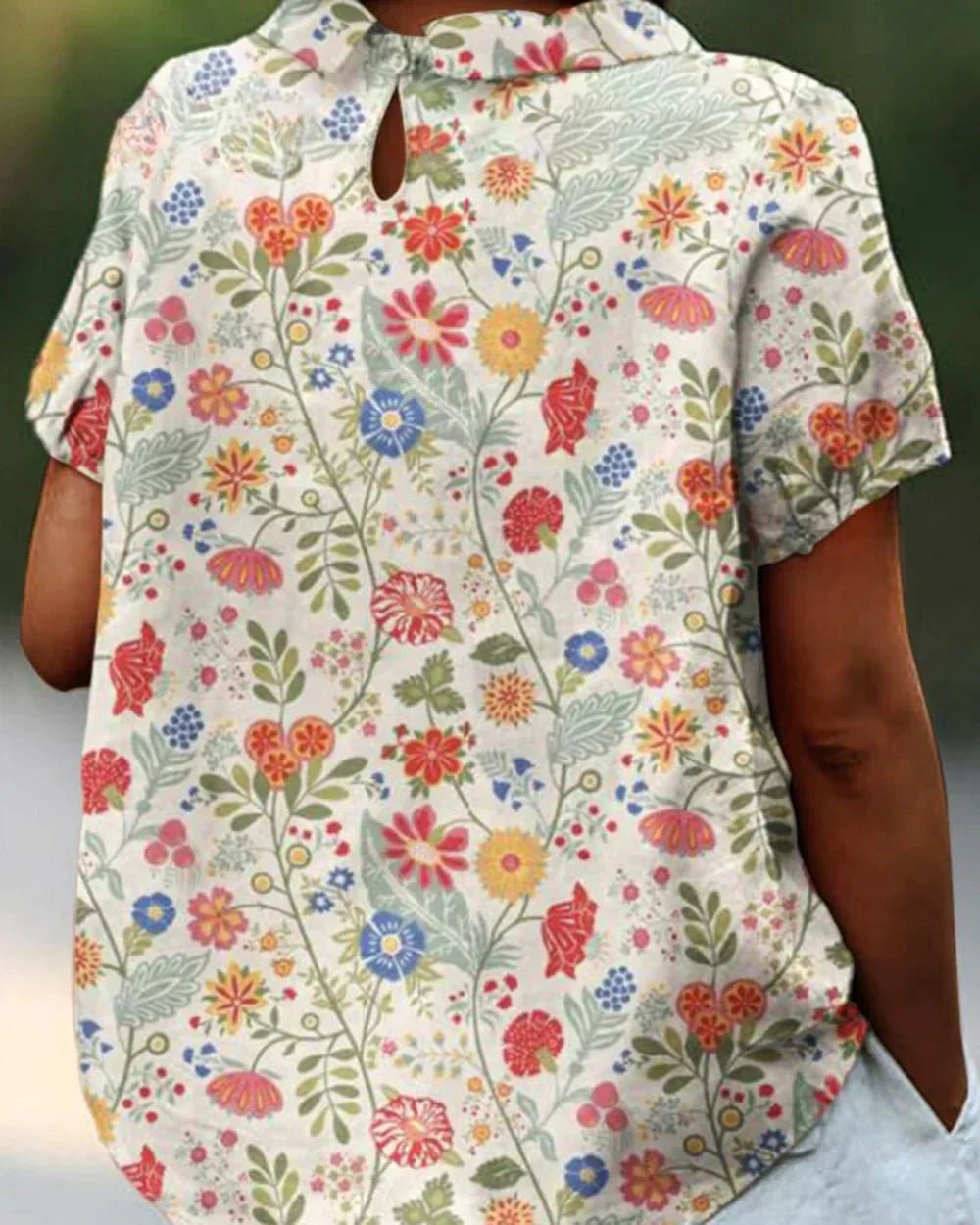 Joanne | Blouse Fleurie à Col Claudine