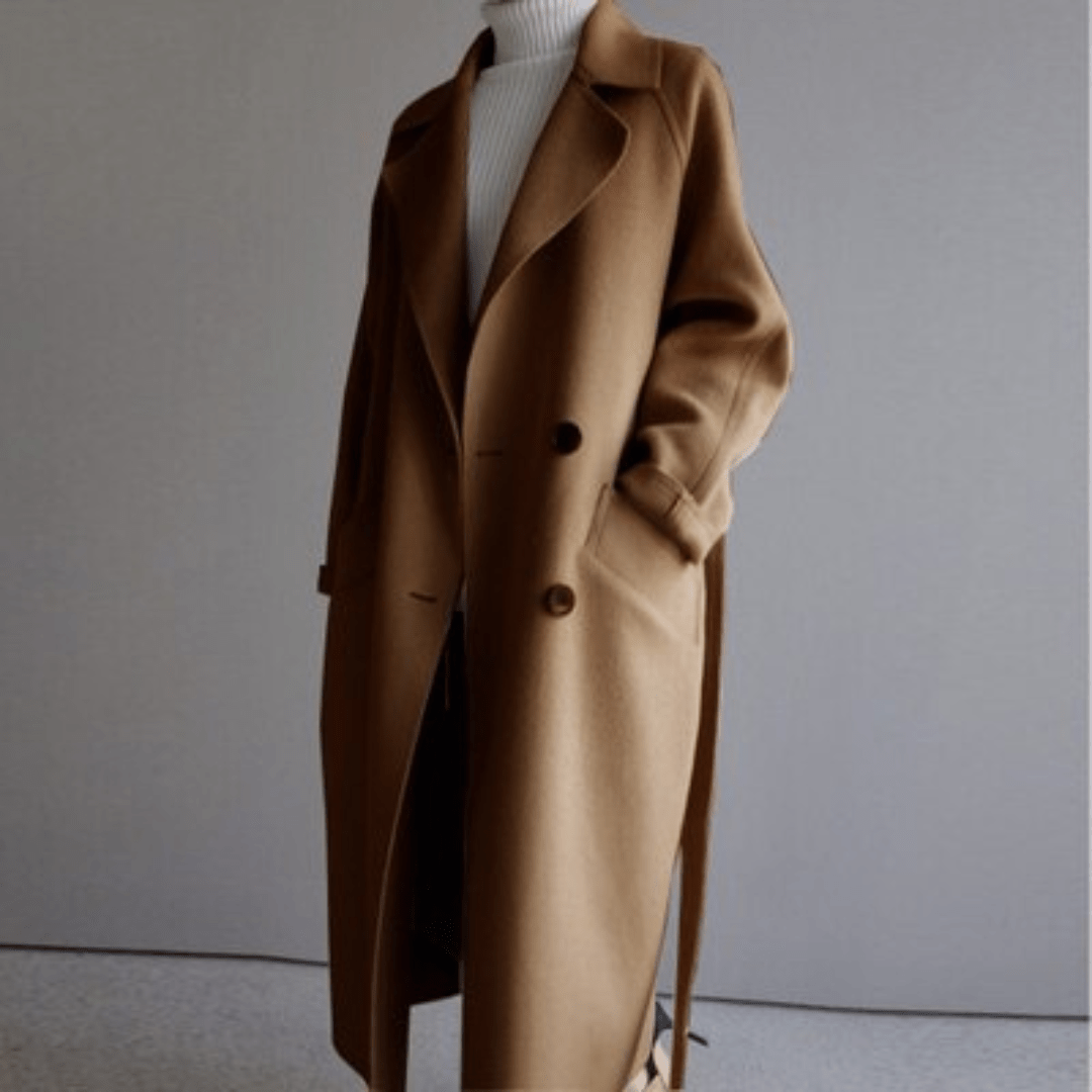 Céleste | Manteau Long en Laine à Coupe Raffinée