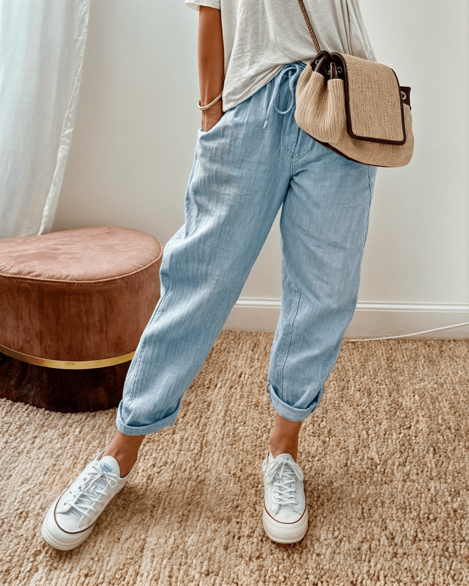 Rosine | Pantalon Ample à Taille Élastiquée