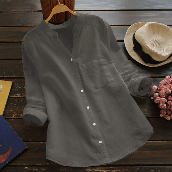Vera | Chemise en Lin à Col Officier et Poche