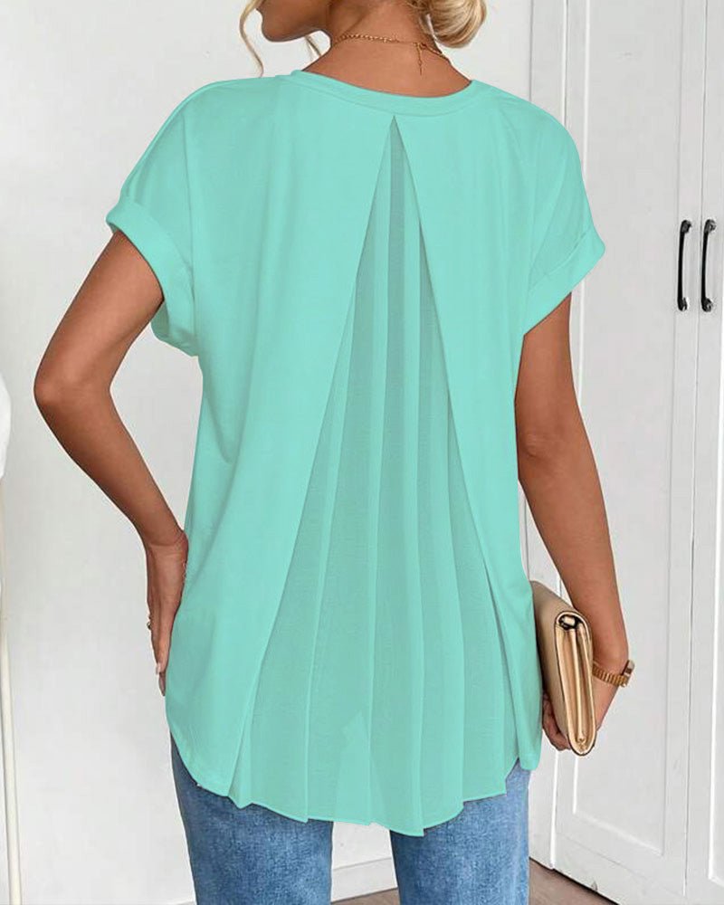 Estella | Top Ample à Col V et Manches à Revers