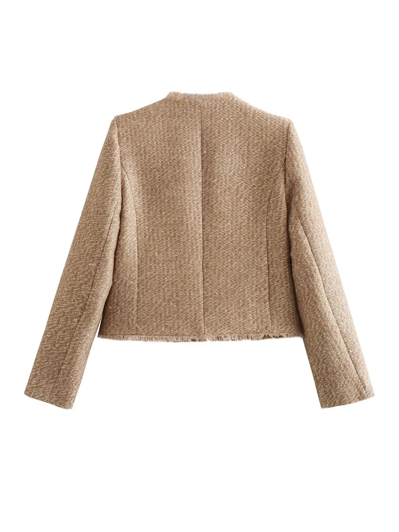 Alice | Veste Courte en Tweed à Boutons Dorés