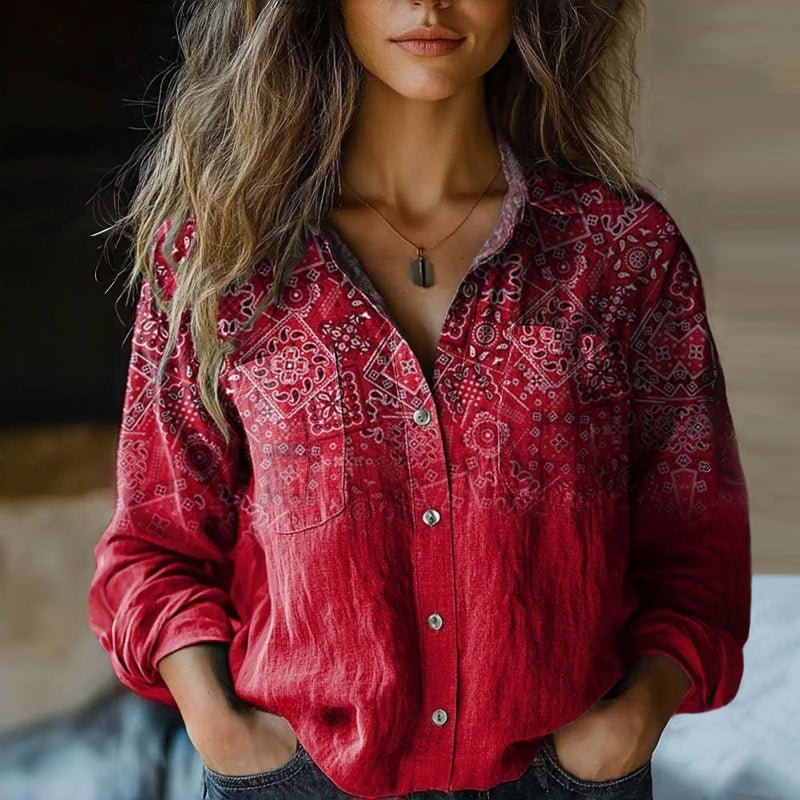 Valentina | Chemise à Imprimé Bandana Dégradé