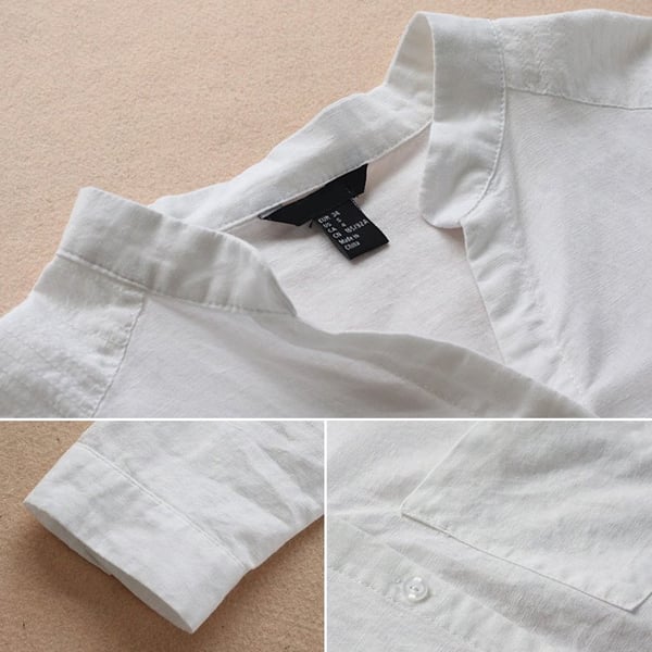 Vera | Chemise en Lin à Col Officier et Poche