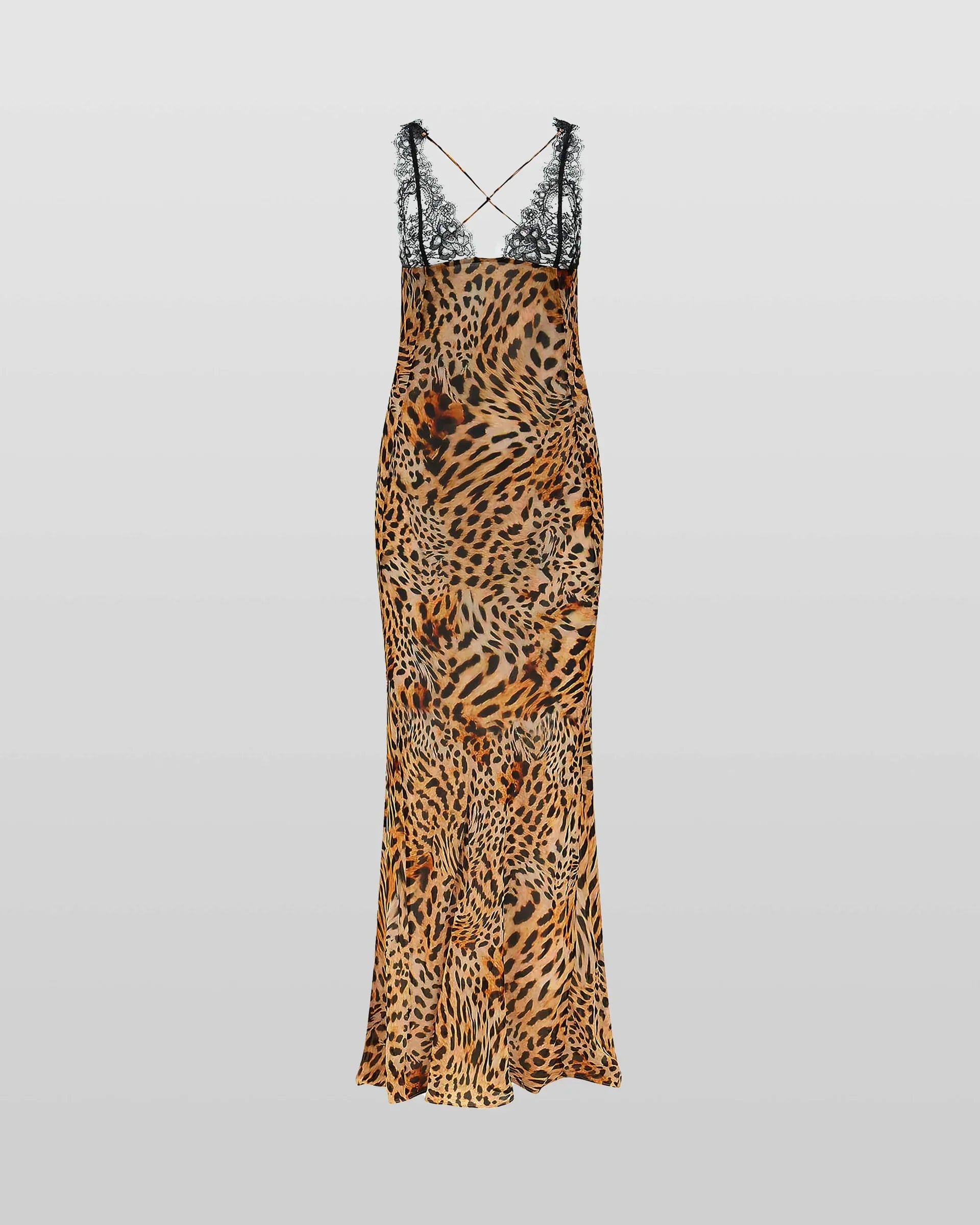 Noémie | Robe Maxi Léopard avec Dentelle