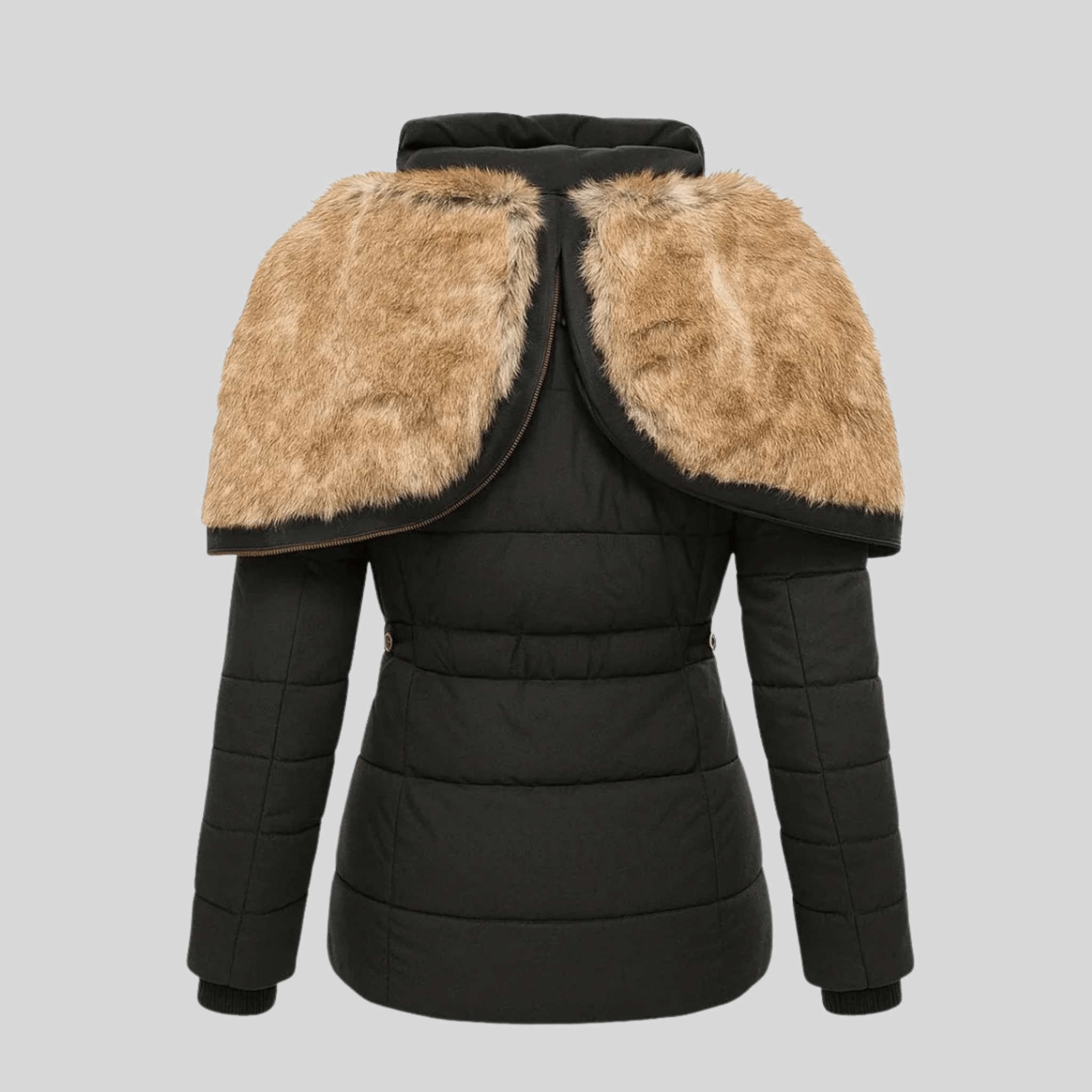 Rosalie | Manteau Chaud à Capuche Bordée de Fourrure