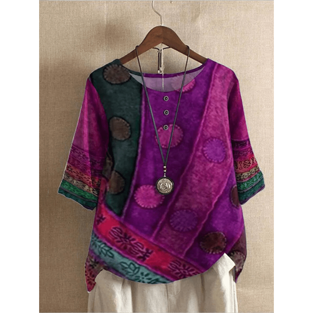 Valarie | Blouse Bohème à Imprimé Mosaïque