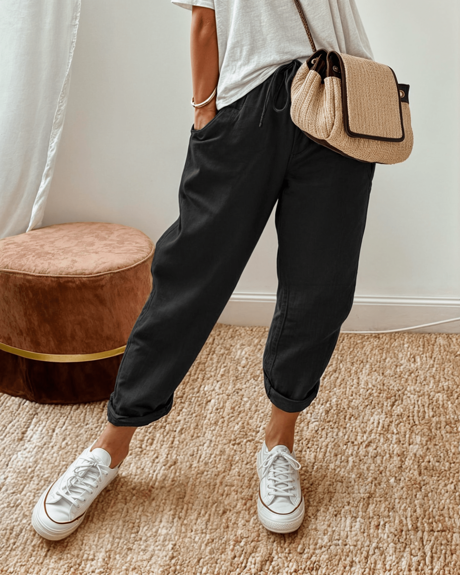 Rosine | Pantalon Ample à Taille Élastiquée