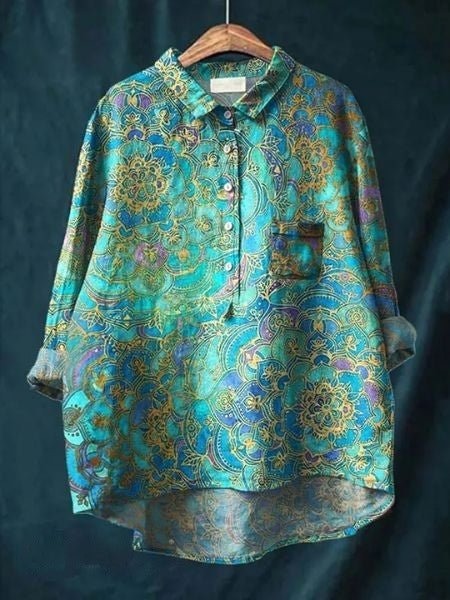 Lila | Chemise Fleurie à Base Plongeante