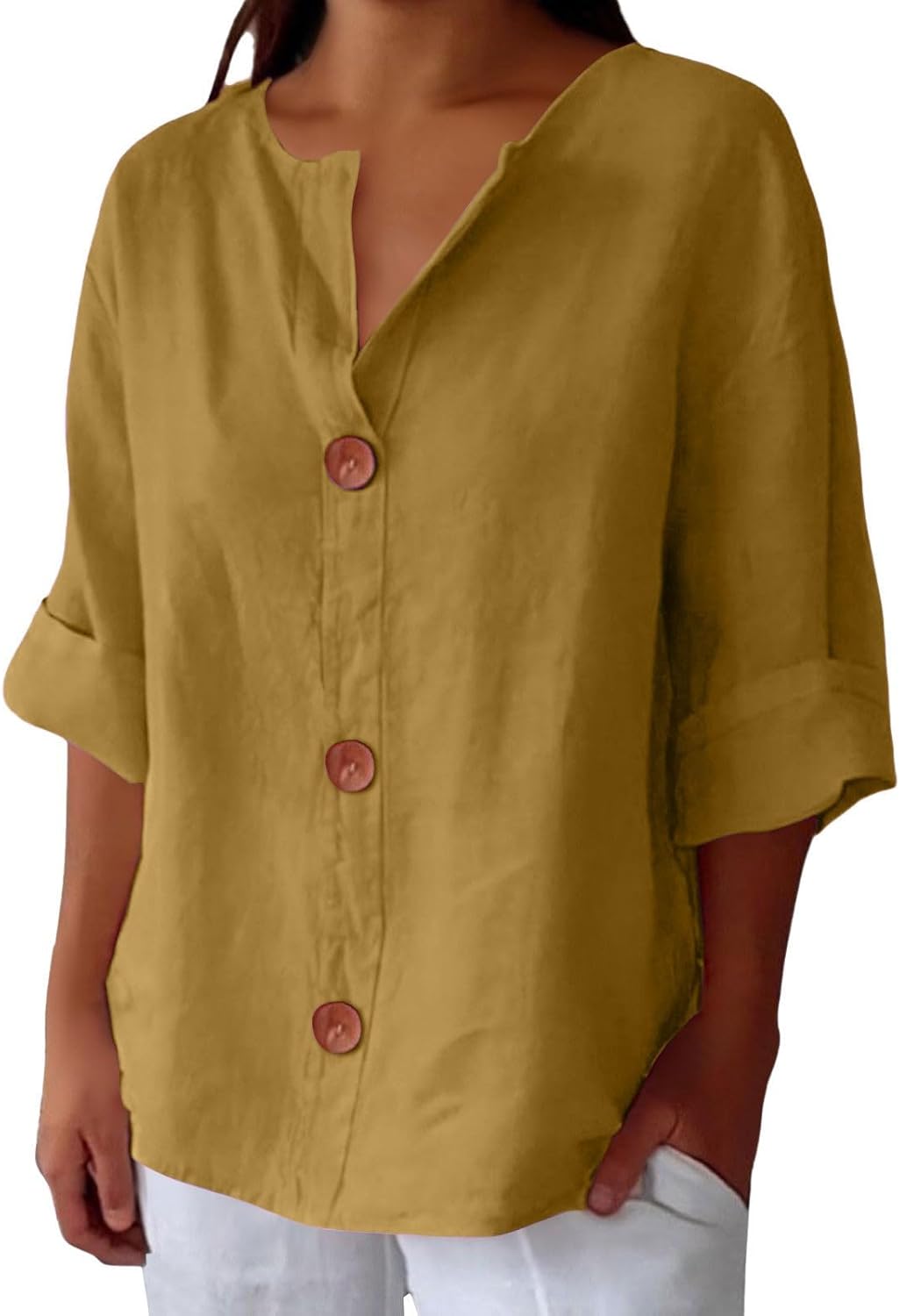 Clara | Blouse en Lin à Gros Boutons