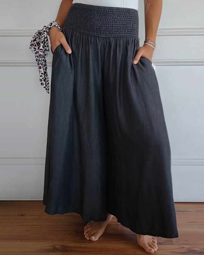 Pharsey | Pantalon Large à Taille Haute Confortable