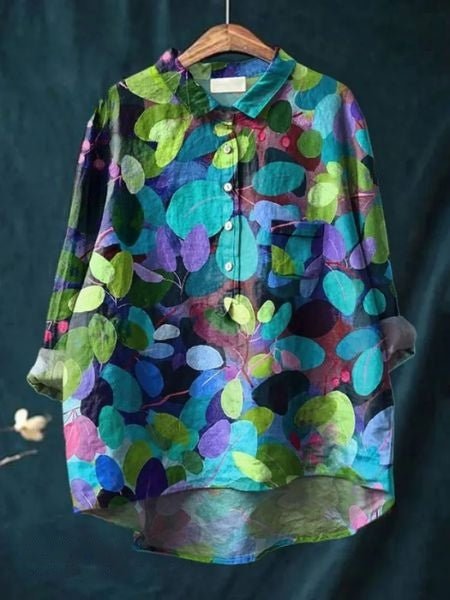 Lila | Chemise Fleurie à Base Plongeante