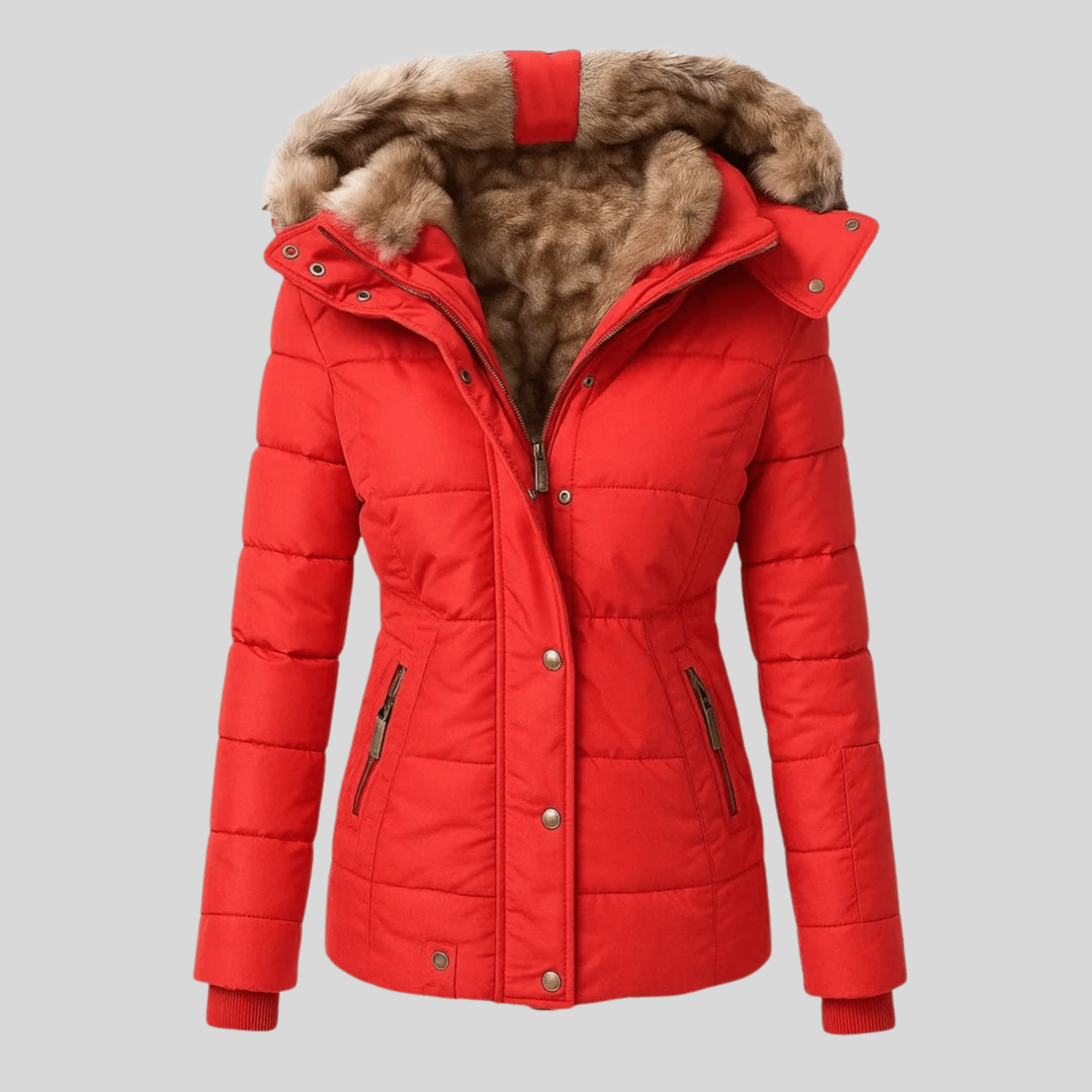 Rosalie | Manteau Chaud à Capuche Bordée de Fourrure