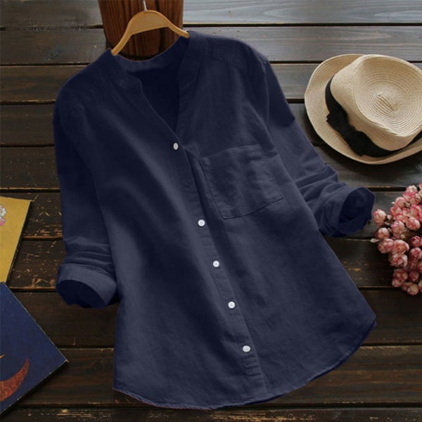 Vera | Chemise en Lin à Col Officier et Poche