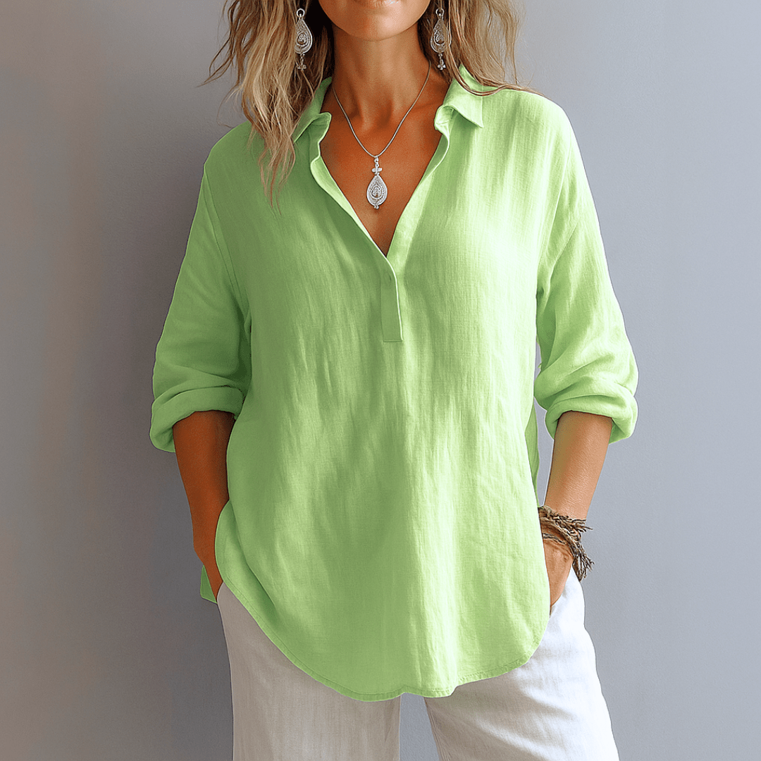Marianne | Chemise en Lin à Demi-Boutonnage