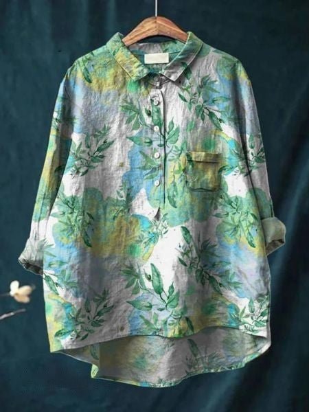 Lila | Chemise Fleurie à Base Plongeante