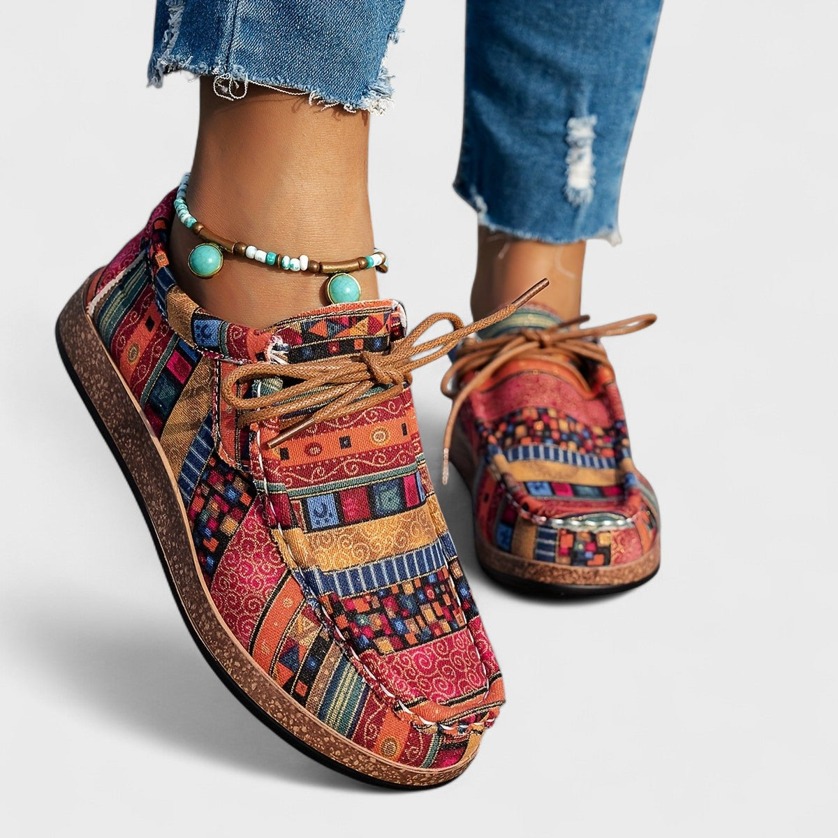Julienne | Baskets Patchwork à Plateforme en Liège