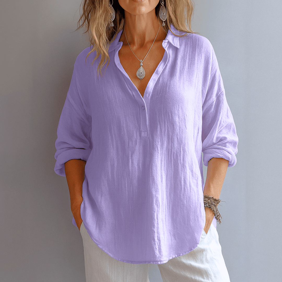 Marianne | Chemise en Lin à Demi-Boutonnage